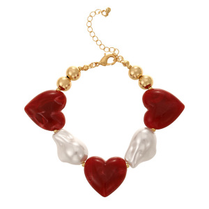 Ensembles De Colliers Pour Femmes En Résine Et Perles, Collection Romantique Sweet Heart h5