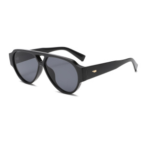 Lunettes De Soleil Femme Simple Series, Style Décontracté, Couleur Unie, Imprimé Léopard Dégradé h5