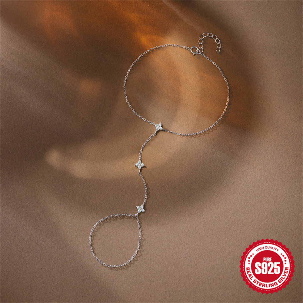 Bracelets Élégants Pour Femmes En Argent Sterling 925 Plaqué Platine Avec Moissanite Couleur Étoile Image4
