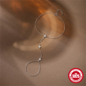 Bracelets Élégants Pour Femmes En Argent Sterling 925 Plaqué Platine Avec Moissanite Couleur Étoile h5 Image4