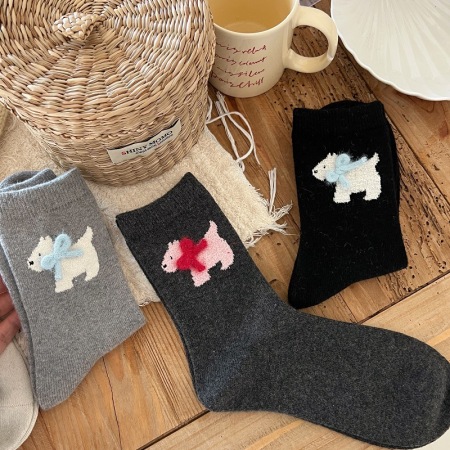 Chaussettes mi-mollet à petits motifs animaux mignons et rebondissants 2