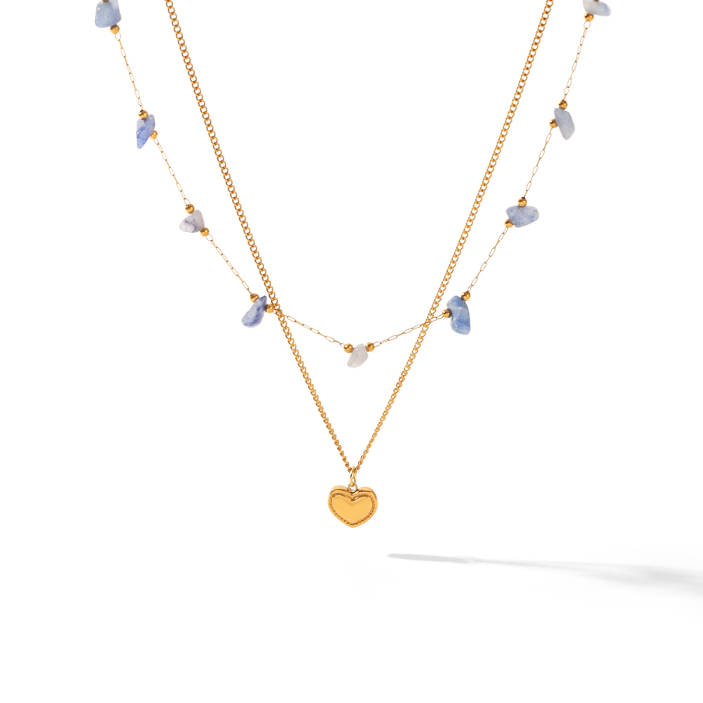 Colliers Pendentifs Pour Femmes Simple Series Daily Heart En Acier Inoxydable Étanche Couleur Or