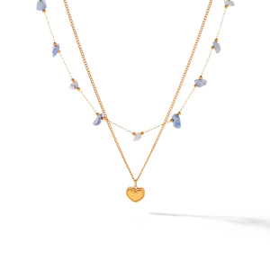Colliers Pendentifs Pour Femmes Simple Series Daily Heart En Acier Inoxydable Étanche Couleur Or h5