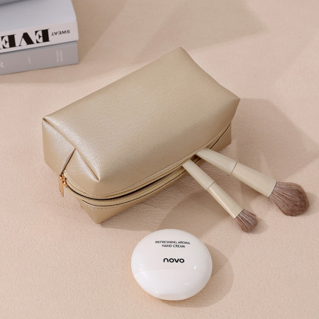 Trousses à maquillage quotidiennes en cuir uni de la gamme Simple Series