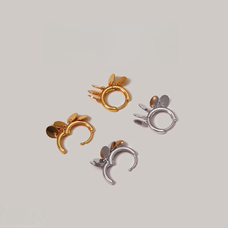 Boucles d'oreilles créoles pour femmes, style rétro, personnalisées, avec pendentif à sequins, couleur cuivre doré 2