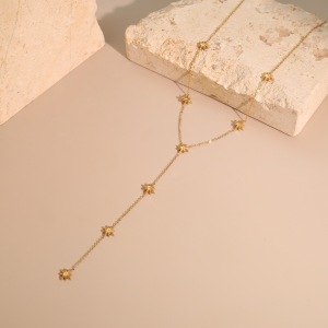 Colliers À Maillons Simples Pour Femmes, Collection Daily Tassel Star Chain, En Acier Inoxydable Imperméable, Couleur Froide h5 Image4