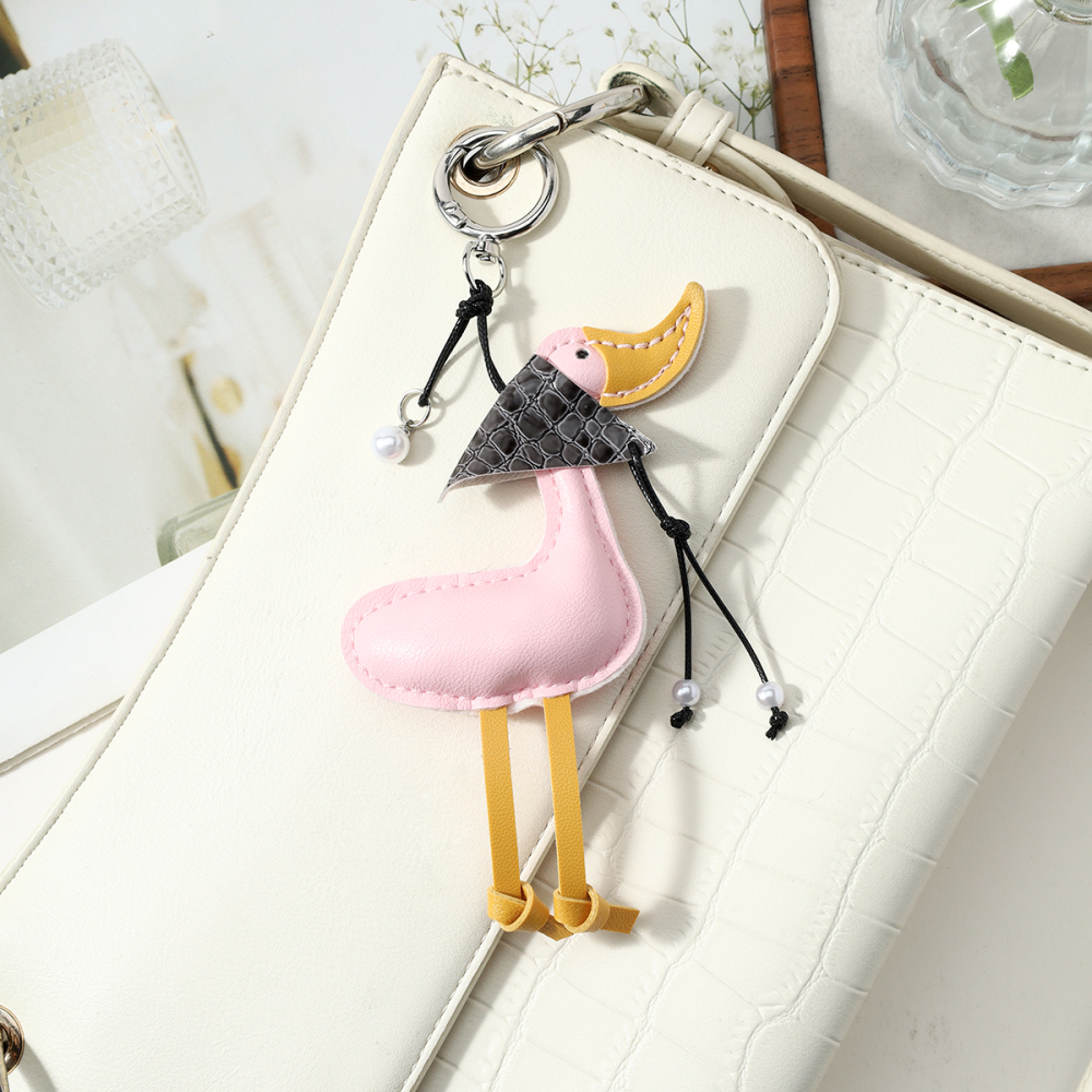 Breloques De Sac En Cuir Pour Femme, Motif Petit Canard Mignon, Collection Simple Series Image5