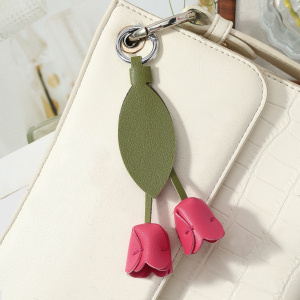 Breloques De Sac En Cuir Rose Multicolore De La Série Simple Daily Flower h5 Image5