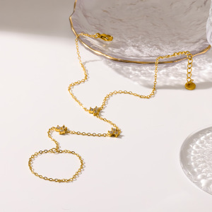 Chaîne De Poignet Daily Flower En Acier Inoxydable Étanche Couleur Or Avec Zircon Pour Femme h5 Image3