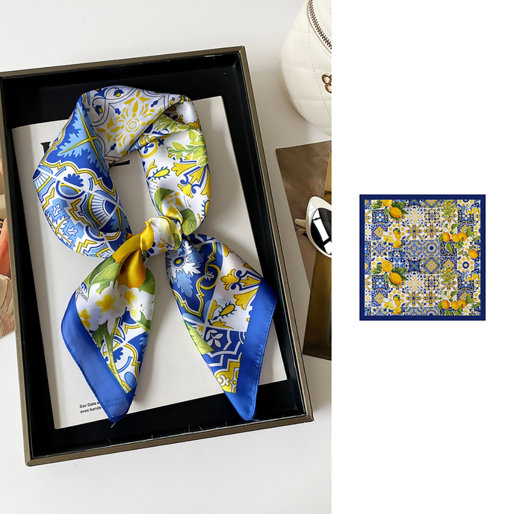 Écharpes D'Été Pour Femmes En Polyester, Motif Fleurs Et Fruits, Collection Romantique 