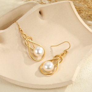 Boucles D'Oreilles Pendantes Pour Femmes, Forme Irrégulière, En Acier Inoxydable, Étanches, De La Collection Simple Series Daily h5 Image4