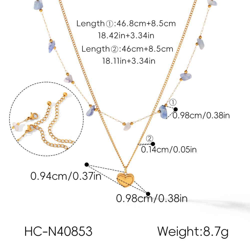 Colliers Pendentifs Pour Femmes Simple Series Daily Heart En Acier Inoxydable Étanche Couleur Or Image2