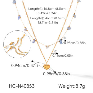 Colliers Pendentifs Pour Femmes Simple Series Daily Heart En Acier Inoxydable Étanche Couleur Or h5 Image2