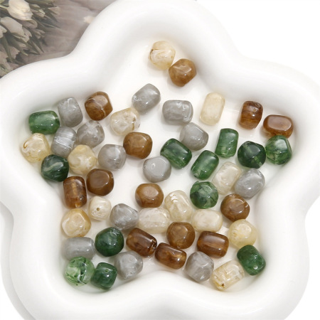 Perles acryliques rondes et rectangulaires à faire soi-même, série simple 2