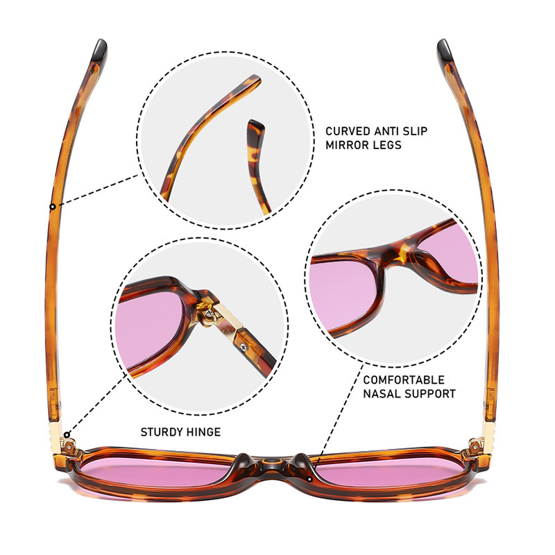 Lunettes De Soleil Décontractées Simple Series, Couleur Unie, Imprimé Léopard, Dégradé De Couleurs. h5Image4
