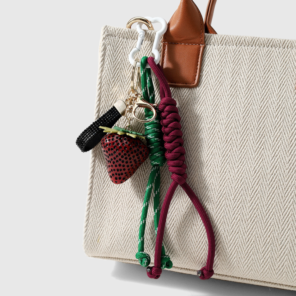 Breloques De Sac En Alliage Fraise, Nœud Papillon Torsadé, Série Simple h5Image6