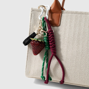 Breloques De Sac En Alliage Fraise, Nœud Papillon Torsadé, Série Simple h5 Image6