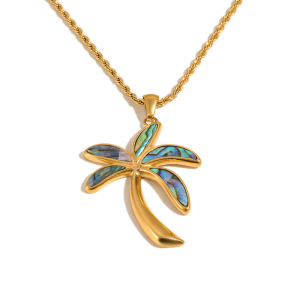 Colliers Pendentifs Pour Femmes En Acier Inoxydable, Couleur Or, Motif Coquillage, Style Océanique h5 Image4