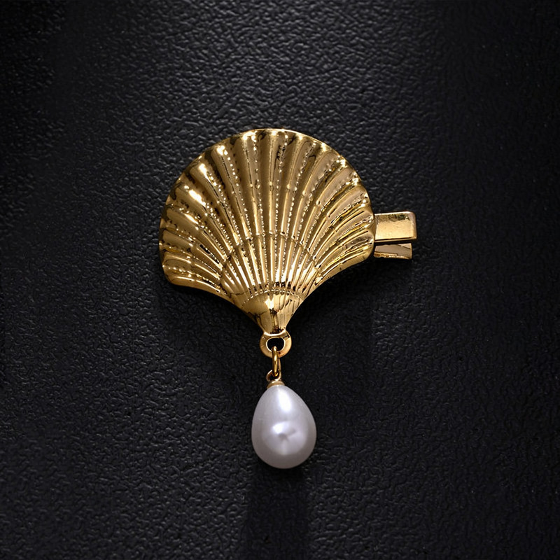 Pinces À Cheveux De Luxe En Coquillage Classique Avec Imitation Perle 
