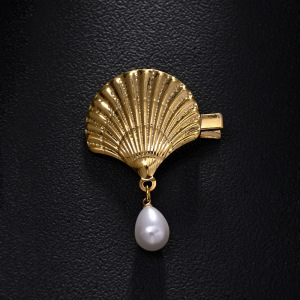 Pinces À Cheveux De Luxe En Coquillage Classique Avec Imitation Perle h5 