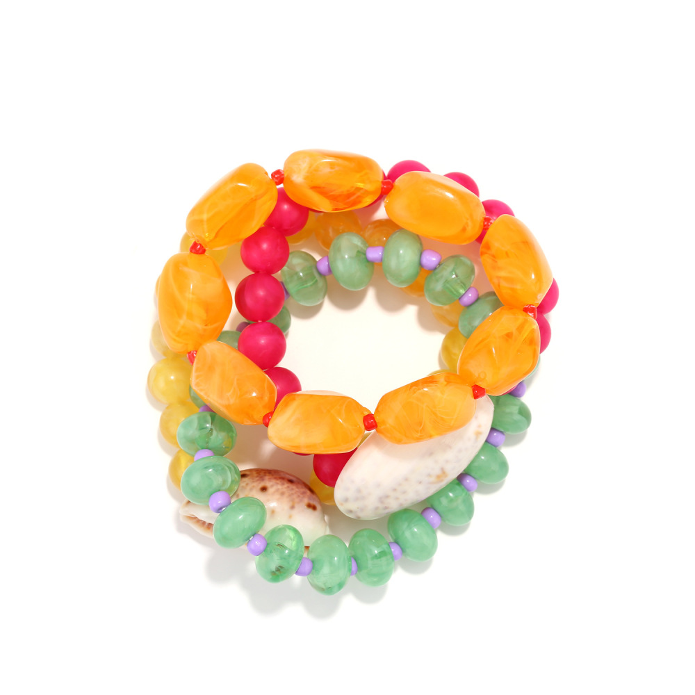 Ensembles De Bracelets Pour Femmes En Perles De Résine Et Coquillage Image3