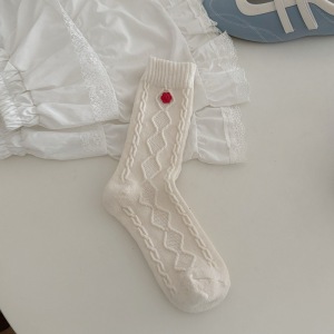 Chaussettes Mi-Mollet Basiques À Rebond Léger, Couleur Unie h5 