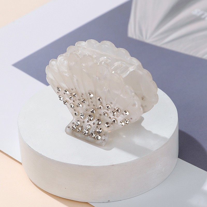 Pinces À Cheveux Pour Femmes, Style Océanique, En Acétate De Coquillage Et Strass, Collection Simple Series h5Image3
