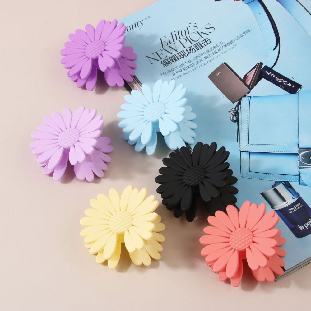 Pinces À Cheveux En Plastique Couleur Unie Sweet Flower De La Série Simple h5Image2