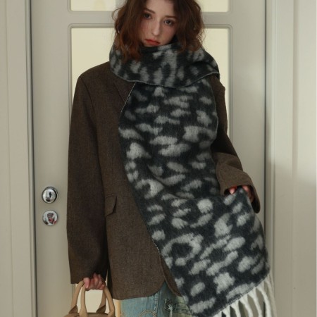 Écharpes d'hiver en laine et polyester à pompons, imprimé léopard rétro, collection Simple