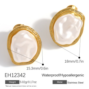 Boucles D'Oreilles Puces Pour Femmes, Élégantes, De Forme Irrégulière, En Acier Inoxydable, Étanches, De La Collection Simple Series h5