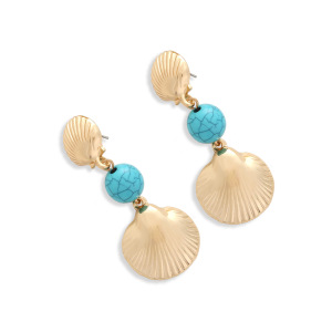 Boucles D'Oreilles Pendantes Pour Femmes, Style Ethnique, Inspirées De L'Océan Et Des Coquillages. h5 Image3