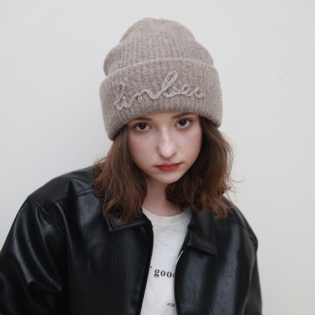 Bonnet en laine et polyester à rayures unies, collection Simple Series Daily Letter 2