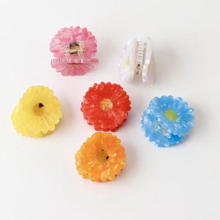 Pinces à cheveux unisexes Simple Series Sweet Flower en acétate de couleurs mélangées 2
