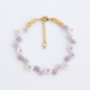 Bracelets En Résine Pour Femmes, Collection Romantique « Douces Fleurs », Ornés De Perles. h5 Image4