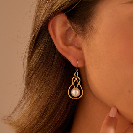 Boucles d'oreilles pendantes pour femmes, forme irrégulière, en acier inoxydable, étanches, de la collection Simple Series Daily