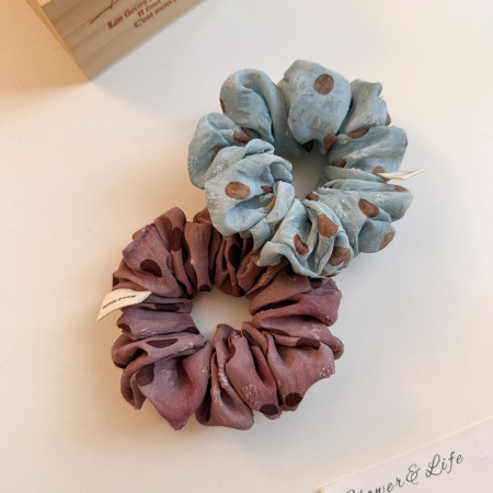 Chouchous en tissu à pois unis, style rétro, de la série Simple 2