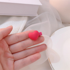 Pinces À Cheveux En Plastique Uni Couleur Cœur, Collection Romantique h5