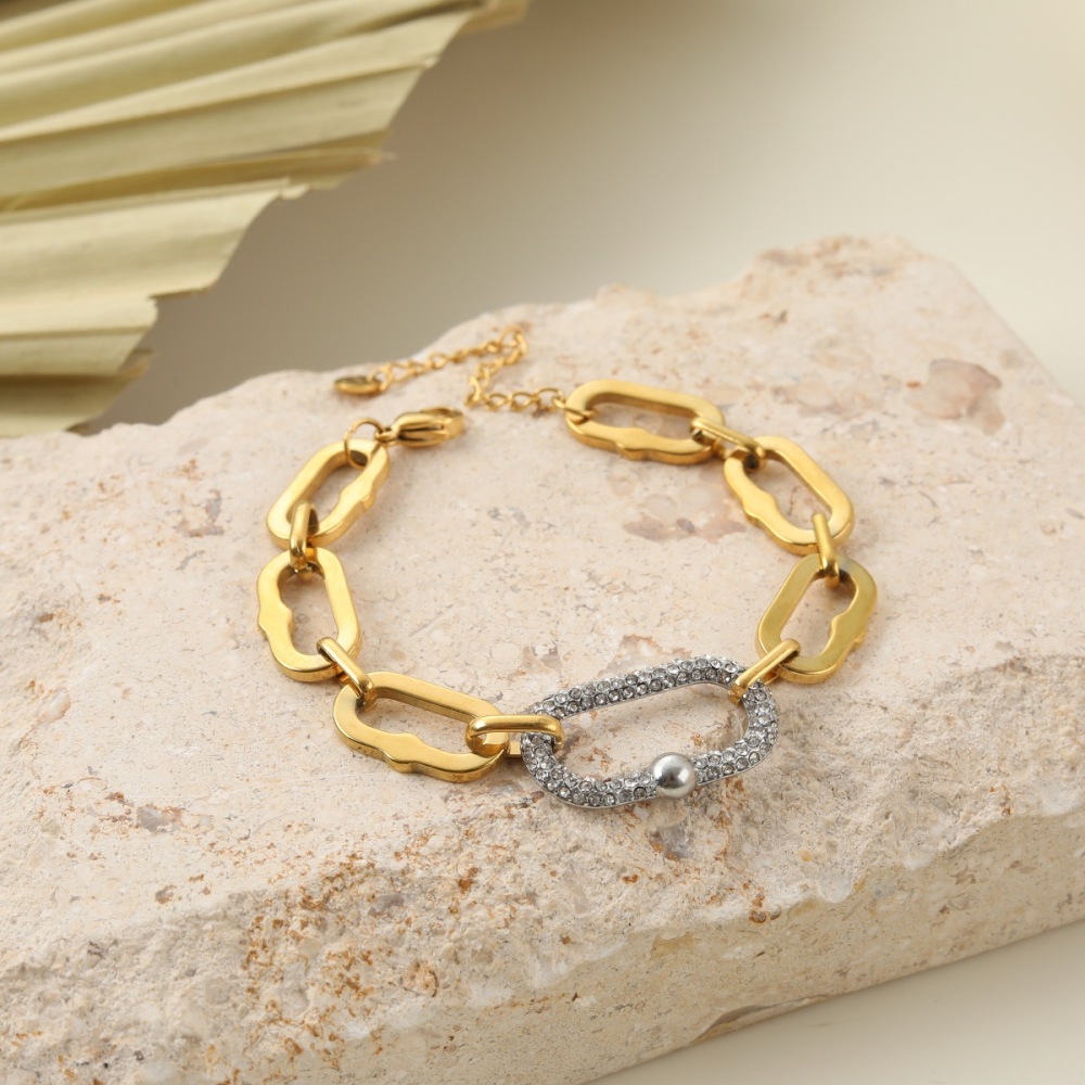 Ensembles De Bijoux De Luxe Pour Femmes, En Acier Inoxydable Imperméable, Couleur Or, De Forme Irrégulière Et Patchwork, À Porter Au Quotidien Image4