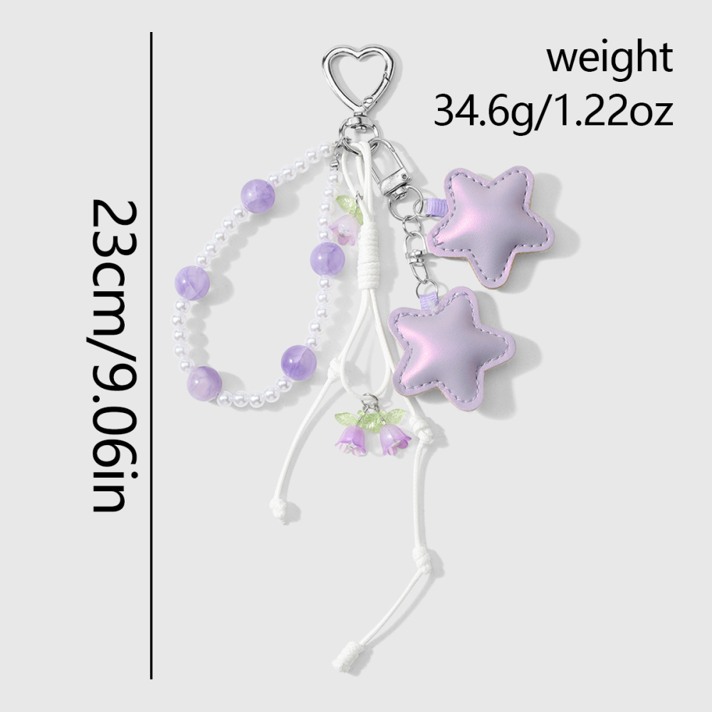 Collection Simple - Perles Fleurs Douces - Breloques En Cuir Étoile h5Image2