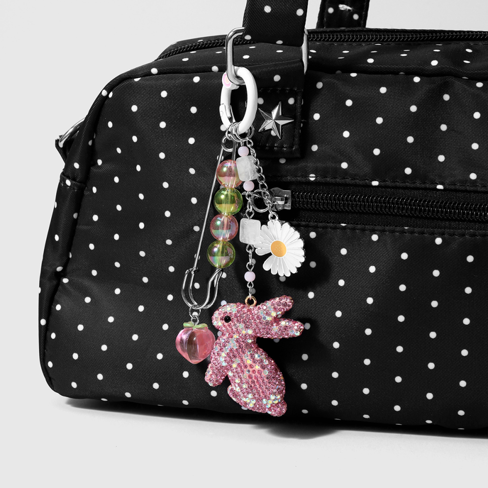Breloques De Sac En Alliage, Série Simple, Mignonnes, Fleur, Lapin, Étoile, Cerise Image4