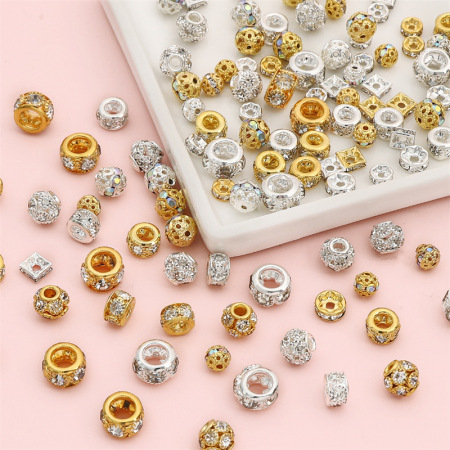 Perles de bijou rondes simples à faire soi-même, couleur cuivre et or