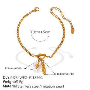 Ensembles De Bijoux Pour Femmes Daily Flower En Acier Inoxydable Étanche, Forme Irrégulière Papillon Et Lune, Couleur Or h5