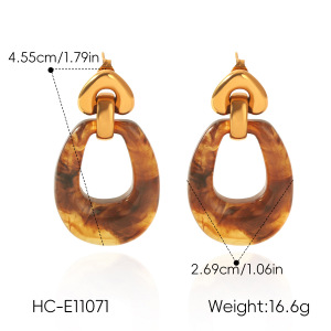 Boucles D'Oreilles Pendantes Pour Femme Simple Series Daily Heart En Acier Inoxydable Couleur Or h5 Image2
