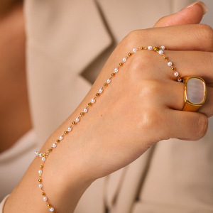 Chaîne De Poignet Simple Series Daily Chain En Acier Inoxydable Étanche Couleur Or Pour Femme h5 Image5