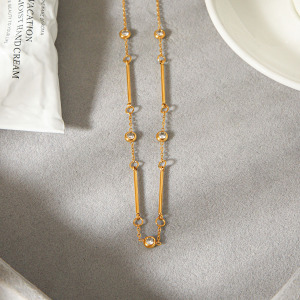 Colliers À Maillons Pour Femmes Daily Chain En Acier Inoxydable, Étanches, Couleur Or Et Zircon h5 Image4