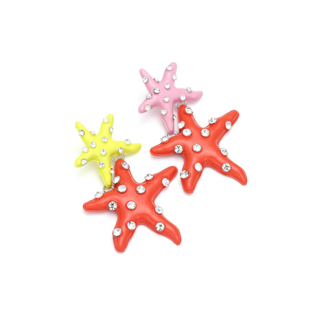 Boucles d'oreilles pendantes pour femme, style océanique, en alliage et strass, motif étoile de mer 2