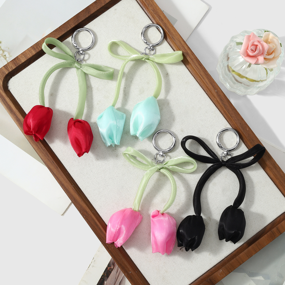 Breloques De Sac En Polyester De Couleur Assortie, Collection Simple Series Sweet Flower Image3