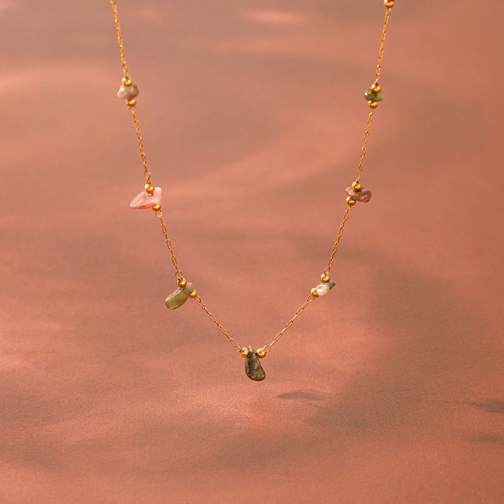 Colliers De Perles Pour Femmes, Collection Simple, Daily Chain, En Pierres Naturelles Couleur Or Image5