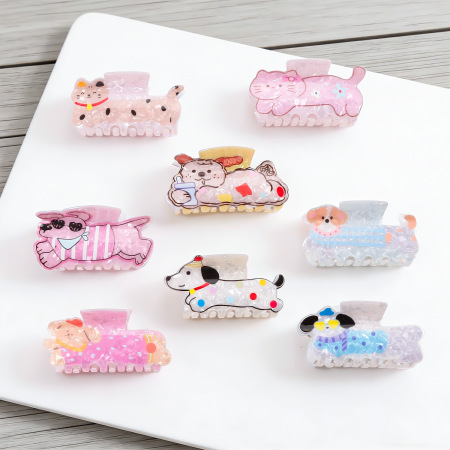 Série simple Chiot mignon dessin animé Couleurs mélangées Cheveux acryliques Griffes