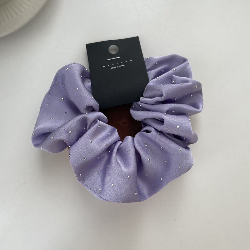 Chouchous Élégants En Tissu Uni Avec Strass, Collection Simple